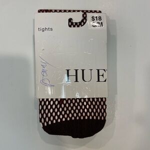 HUE Chocolate Brown / Velvet Red Fishnet Tights